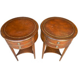 20" Unfinished 2 Drawer Marshall Field And Company Vintage Round Side Table Set of 2 #08909