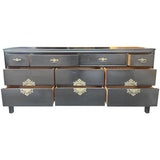 71.5" Unfinished 10 Drawer Vintage Dresser #08852