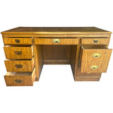 55.25" Unfinished 8 Drawer Vintage Desk #09012