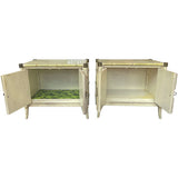 27.5" Unfinished 2 Door Vintage Bamboo Style Side Table Set of 2 #08833