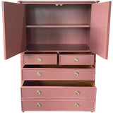 38" Finished 2 Door 5 Drawer Vintage Bamboo Style Dresser #08840