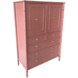 38" Finished 2 Door 5 Drawer Vintage Bamboo Style Dresser #08840