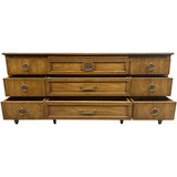 70" Unfinished 9 Drawer Vintage Dresser #08894