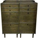 18" Unfinished 4 Drawer Vintage Tallboy Set of 2 #08804