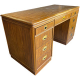55.25" Unfinished 8 Drawer Vintage Desk #09012