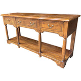 65" Unfinished 3 Drawer Furniture Vintage Console Table #08830