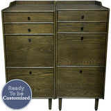 18" Unfinished 4 Drawer Vintage Tallboy Set of 2 #08804