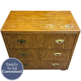 32" Unfinished 3 Drawer Drexel Vintage Dresser #08797