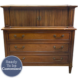 43" Unfinished 3 Drawer 2 Door Vintage Tallboy #08120