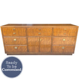 72" Unfinished 2 Door 7 Drawer Vintage Buffet #08924