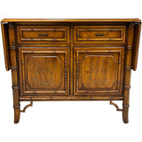 35.5"-62.5" Unfinished 2 Door 2 Drawer Vintage Bamboo Style Bar Cart #08974