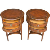 20" Unfinished 2 Drawer Marshall Field And Company Vintage Round Side Table Set of 2 #08909