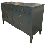 56" Finished Hunter Satin 7 Drawer Century Vintage Dresser #08548