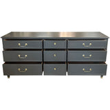 74" Finished 9 Drawer Kindel Vintage Dresser #08795