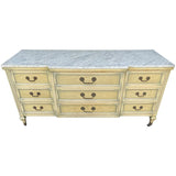 74.5" Unfinished 9 Drawer Romweber Vintage Marble Top Dresser #08887