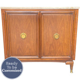 34.25" Unfinished 2 Door Vintage Marble Top Buffet #08849