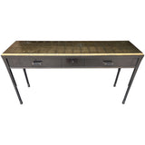 66" Unfinished 3 Drawer Baker Vintage Console Table #08886