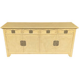 72" Finished Electric Orange 4 Door 4 Drawer Henredon Vintage Buffet #08880