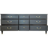 74" Finished 9 Drawer Kindel Vintage Dresser #08795