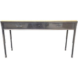 66" Unfinished 3 Drawer Baker Vintage Console Table #08886