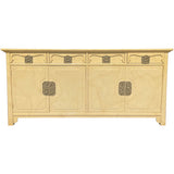 72" Finished Electric Orange 4 Door 4 Drawer Henredon Vintage Buffet #08880