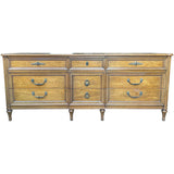 77" Unfinished 9 Drawer Henredon Vintage Dresser #08802