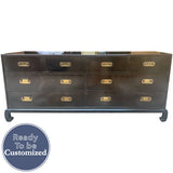 76" Unfinished 8 Drawer Vintage Dresser #08836