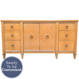 62" Unfinished 2 Door 6 Drawer Vintage Buffet #08828
