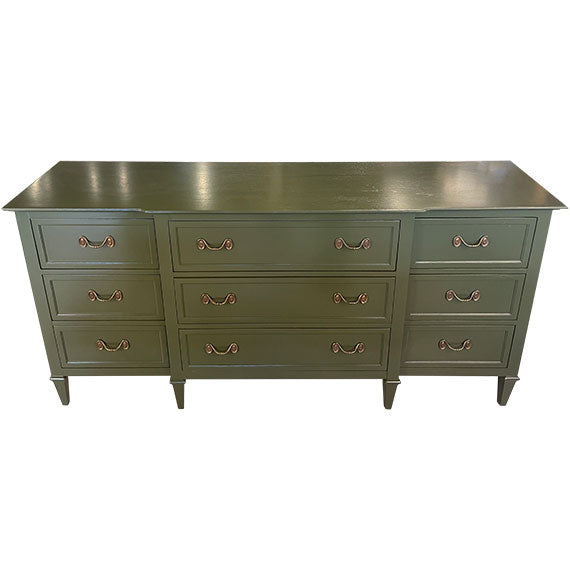 70" Finished 9 Drawer Drexel Vintage Dresser #08721 70" Finished 9 Drawer Drexel Vintage Dresser #08721
