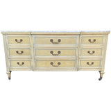 74.5" Unfinished 9 Drawer Romweber Vintage Marble Top Dresser #08887