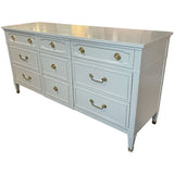 64" Finished Framed Gloss 9 Drawer Drexel Vintage Dresser #08945