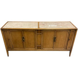 66" Unfinished 4 Door Vintage Marble Top Buffet #08936