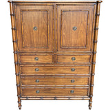 38" Unfinished 2 Door 5 Drawer Vintage Bamboo Style Hutch #08840