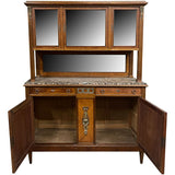 58" Unfinished 2 Door 2 Drawer Vintage Marble Top Hutch #08911