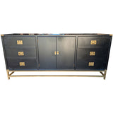 76" Unfinished 2 Door 6 Drawer Hickory Manufacturing Co. Vintage Buffet #08943