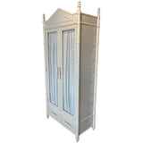 37" Finished 2 Door 2 Drawer Century Vintage Bamboo Style Hutch #08809