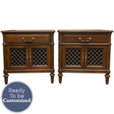 25" Unfinished 1 Drawer 2 Door Davis Vintage Nightstand Set of 2 #08990