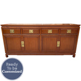 72" Unfinished 4 Door 4 Drawer Vintage Buffet #08835