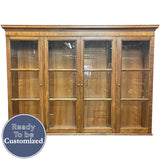 64" Unfinished 4 Door Vintage Hutch Top #08930