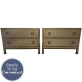 32" Unfinished 2 Drawer Davis Vintage Nightstand Set of 2 #08896