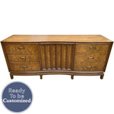 78" Unfinished 2 Door 6 Drawer Vintage Buffet #08819