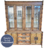 68.5" Unfinished 6 Door 3 Drawer Vintage Bamboo Style Hutch #08841