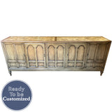 89.5" Unfinished 5 Door Vintage Buffet #09006
