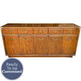 66.5" Unfinished 5 Door 3 Drawer Vintage Buffet #08821