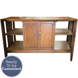 44" Unfinished 2 Door Vintage Bar Cart #08843