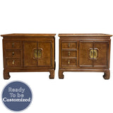 28" Unfinished 3 Drawer 2 Door Thomasville Vintage Nightstand Set of 2 #08999