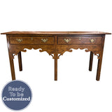 58" Unfinished 2 Drawer Henredon Vintage Console Table #08881