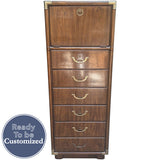 20.5" Unfinished 6 Drawer 1 Door Vintage Tallboy #08936