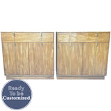 24.5" Unfinished 1 Drawer 2 Door Hickory Manufacturing Co. Vintage Nightstand Set of 2 #08893