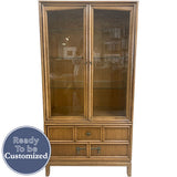 35" Unfinished 2 Door 2 Drawer Drexel Vintage Hutch #09010